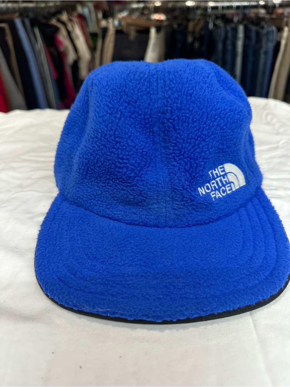The North Face Hat Cap Blue Black Fleece Reversible TNF. Like new